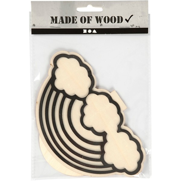 Forme en bois et mousse Arc-en-ciel à décorer - 10,5 cm - Photo n°2