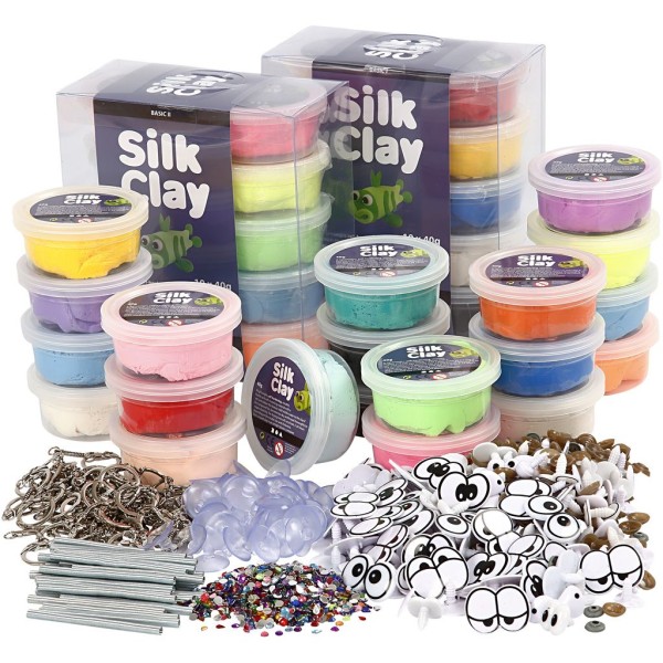 Kit modelage Silk Clay pour porte-clés et figurine à ventouse - 2880 pcs - Photo n°1