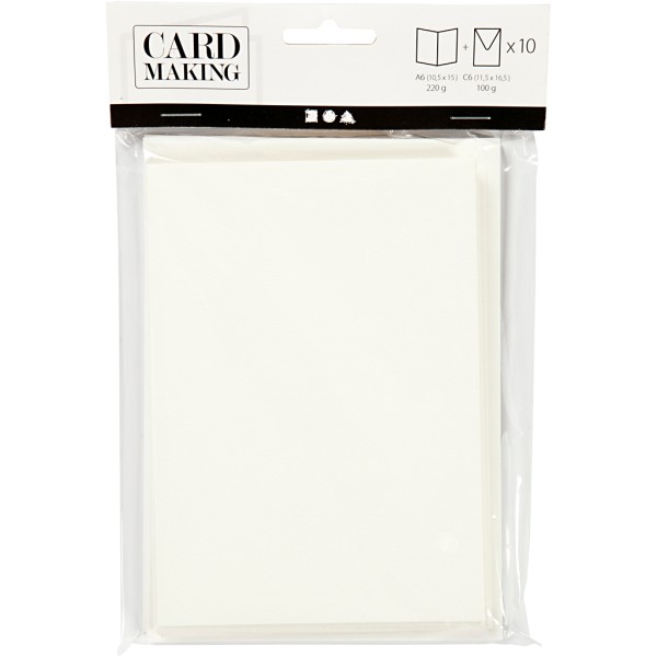 Cartes 10,5 x 15 cm et enveloppes - Blanc cassé - 10 sets - Photo n°2