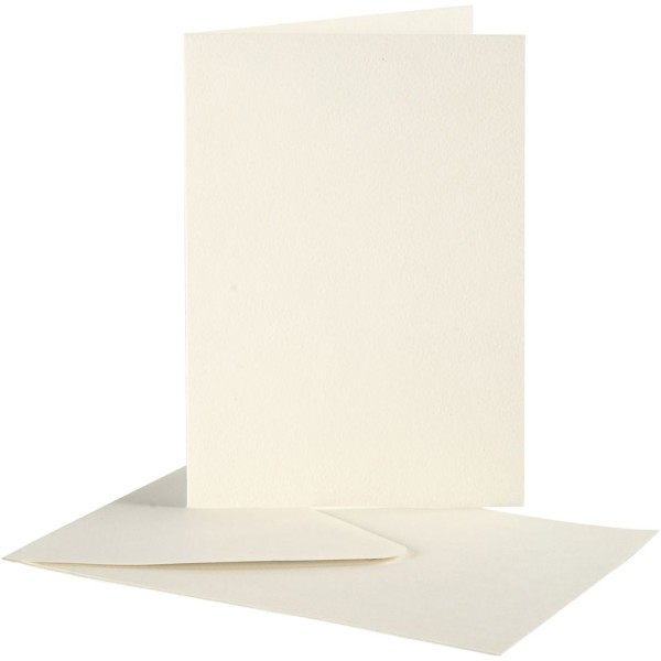 Cartes 10,5 x 15 cm et enveloppes - Blanc cassé - 10 sets - Photo n°1
