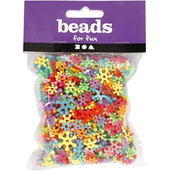 Assortiment de perles en plastique multicolore - Flocons - 7 à 13,5 mm - Environ 750 pcs - Photo n°2