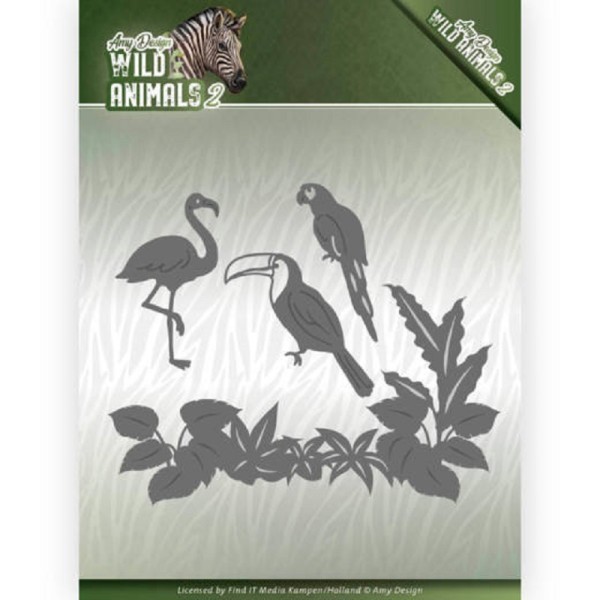 Matrice de coupe Amy Design - Wild Animals 2 - Oiseaux tropicaux - 4 dies - Photo n°1