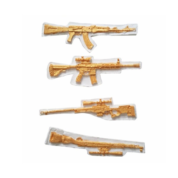 Pistolet Fusil de chasse M416 Soldat de l'Arme, de la 3D en Silicone de Chocolat Savon Gâteau, Fonda - Photo n°2