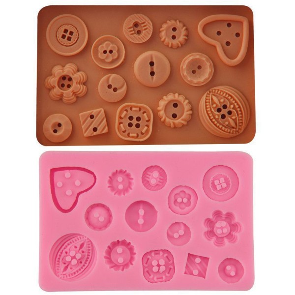 Mélange de Coudre les Boutons, 3D en Silicone de Chocolat Savon Gâteau, Fondant Gâteau, l'Argile de - Photo n°1