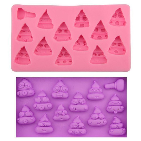 Happy Poo Sourire Emoji, 3D en Silicone de Chocolat Savon Gâteau, Fondant Gâteau, l'Argile de Résine - Photo n°1