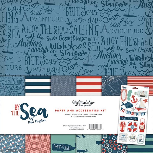 Papiers Scrapbooking By the Sea 30,5 x 30,5 cm et stickers - Photo n°1