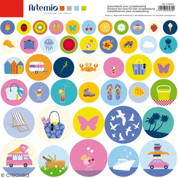 Stickers Artemio - Holidays - 1 planche 30,5 x 30,5 cm - Photo n°1