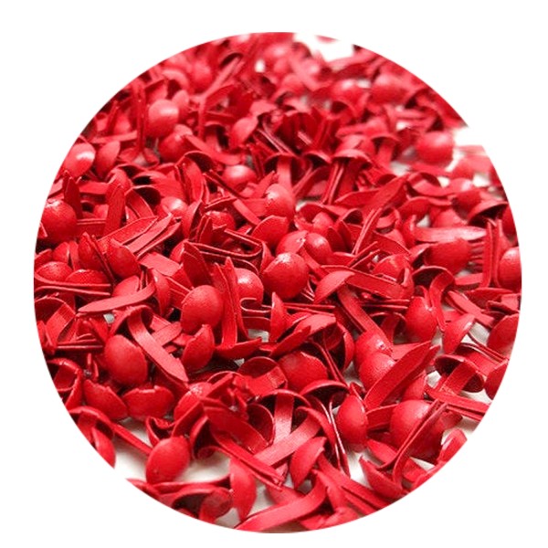 150 Attaches parisiennes rondes rouge, mini brads ronds 4 mm, scrapbooking - Photo n°1