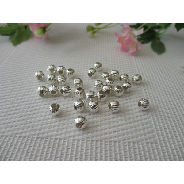 Perles métal ondulé 6 mm argenté x 20 - Photo n°1