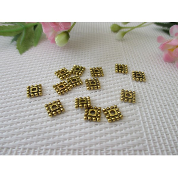 Perles métal intercalaires carré 7 mm dorée x 20 - Photo n°1