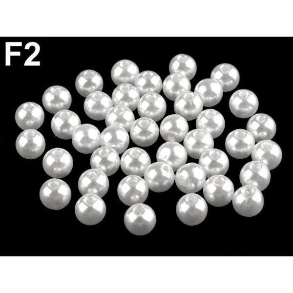 10g F2 en Plastique Blanc Perle d'Imitation de Perles de Vue 8mm, Perle de Faux, Fausses Perles, Lar - Photo n°1