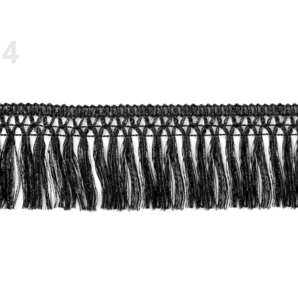 9m 4 Noir en Coton à Franges Largeur 55mm, Et de Glands, de la Mercerie - Photo n°1