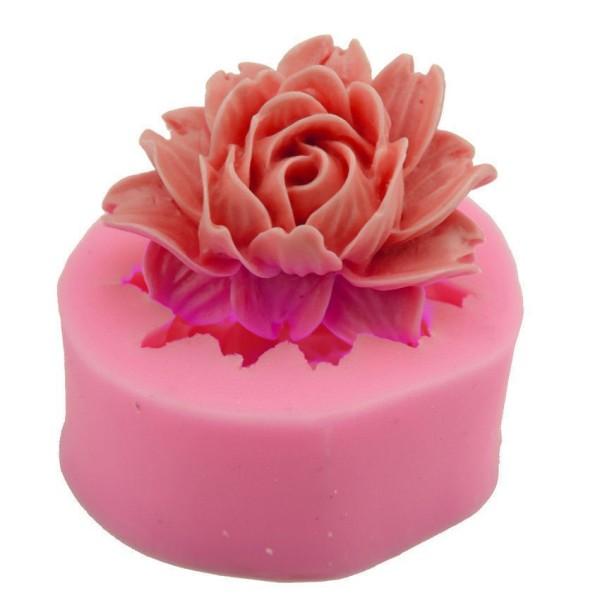 Floraison Rose Bourgeon de la Fleur, de la 3D en Silicone de Chocolat Savon Gâteau, Fondant Gâteau, - Photo n°1