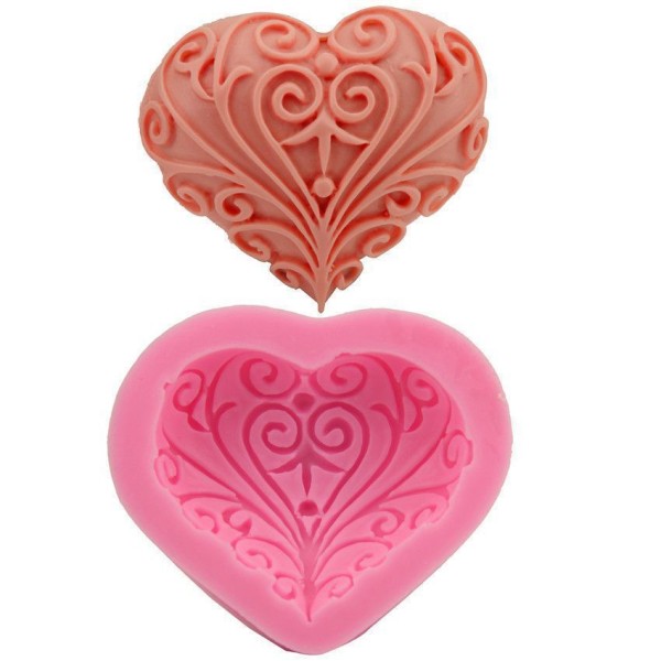 Totem de Coeur d'Amour Cookie Ornement de la saint Valentin, la 3D en Silicone de Chocolat Savon Gât - Photo n°1