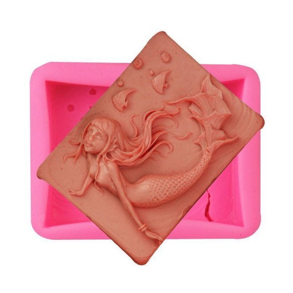 Sirène Fille de la Mer de Poissons Marins, la 3D en Silicone de Chocolat Savon Gâteau, Fondant Gâtea - Photo n°1