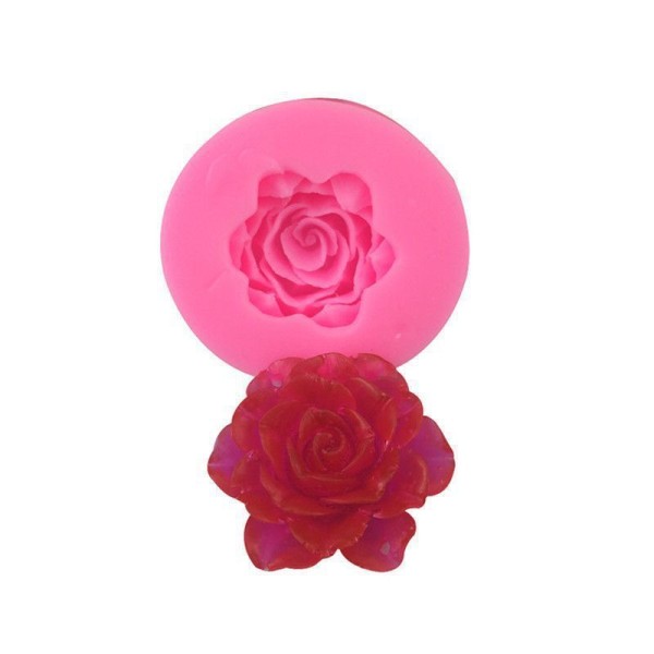 Rose Fleur de Tête, de la 3D en Silicone de Chocolat Savon Gâteau, Fondant Gâteau, l'Argile de Résin - Photo n°1