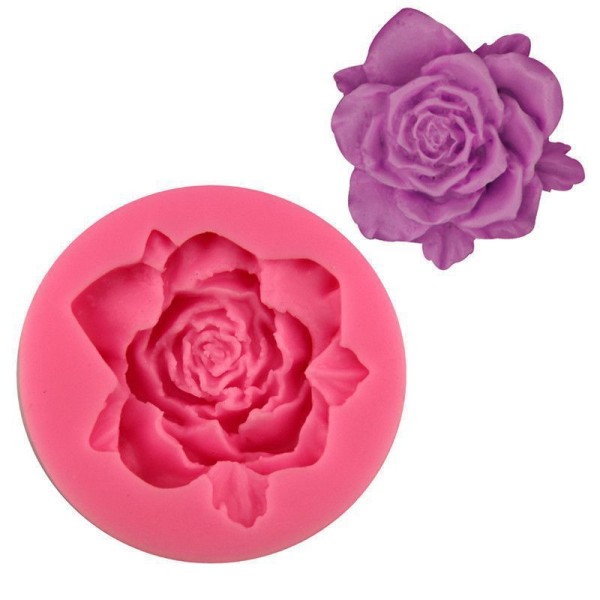 Floraison Rose Bourgeon de la Fleur, de la 3D en Silicone de Chocolat Savon Gâteau, Fondant Gâteau, - Photo n°1