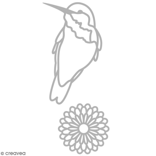 Dies Artemio Oiseau et Fleur - 2 matrices de découpe - Photo n°1