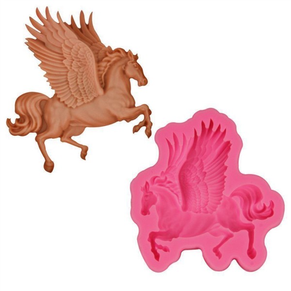 Pegasus Magie Flying Horse Animal, 3D en Silicone de Chocolat Savon Gâteau, Fondant Gâteau, l'Argile - Photo n°1