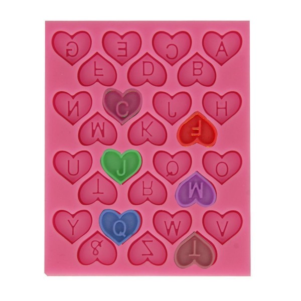 L'amour Lettre de l'Alphabet saint-Valentin Personnalisé d'Anniversaire, 3D en Silicone de Chocolat - Photo n°1