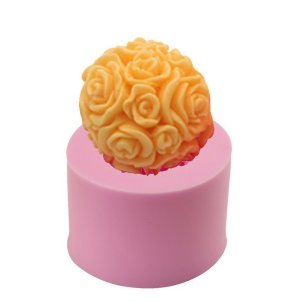 Fleur Rose Bonbon Globe Boule, 3D en Silicone de Chocolat Savon Gâteau, Fondant, la Cire, la Gelée d - Photo n°1