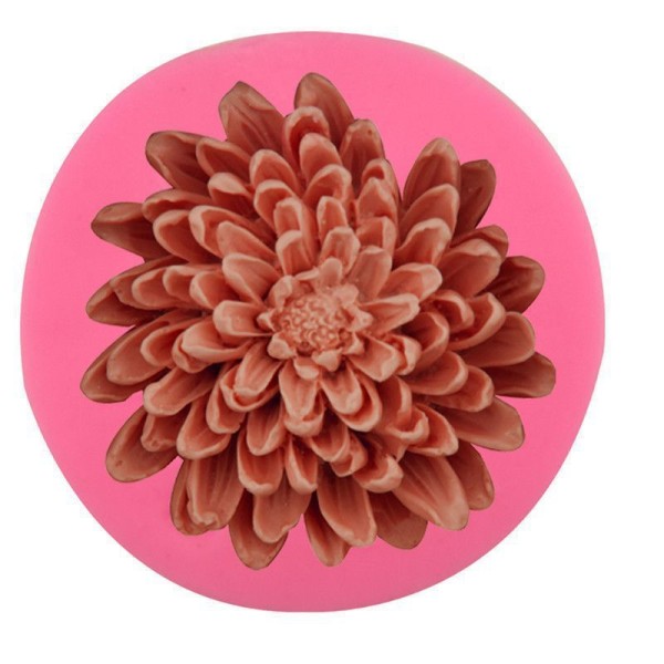 Fleur de chrysanthème, 3D en Silicone de Chocolat Savon Gâteau, Fondant Gâteau, Bougie d'Argile de R - Photo n°1