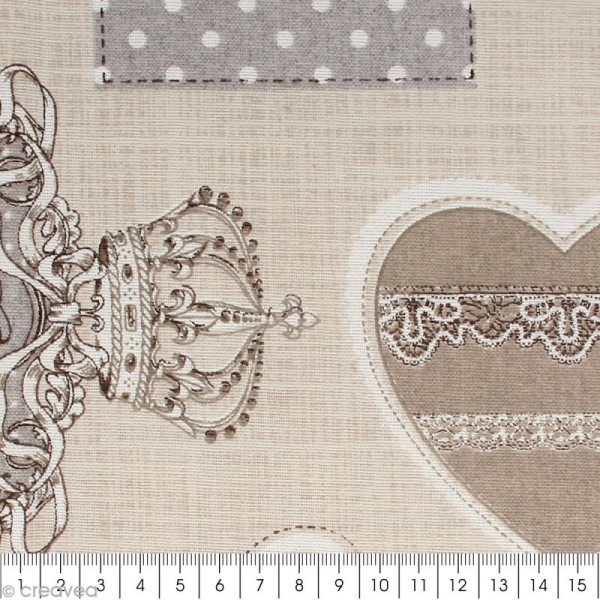 Coupon de tissu en coton - Royal - Marron - 30 x 90 cm - Photo n°2