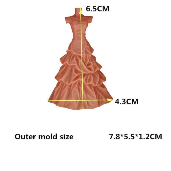 Robe de mariée, 3D en Silicone de Chocolat Savon Gâteau, Fondant Gâteau, l'Argile de Résine, Cire, G - Photo n°2
