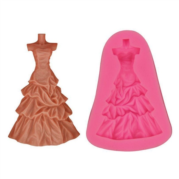 Robe de mariée, 3D en Silicone de Chocolat Savon Gâteau, Fondant Gâteau, l'Argile de Résine, Cire, G - Photo n°1