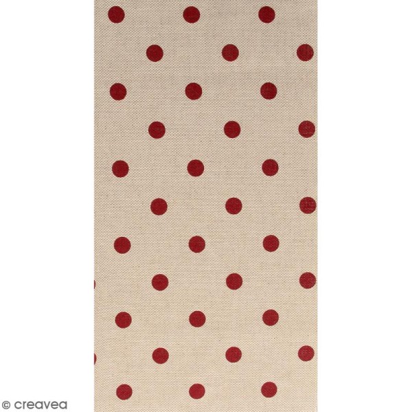 Coupon de tissu en coton - Pois - Rouge - 30 x 90 cm - Photo n°1