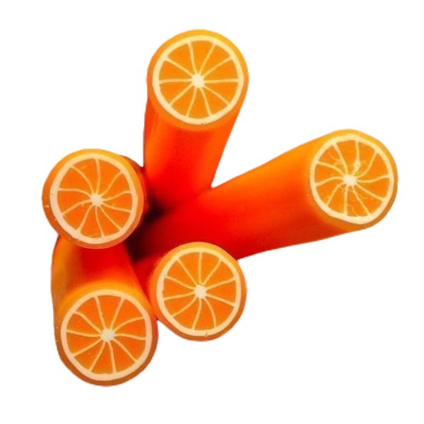10pcs Orange Agrumes la pâte Polymère FIMO Tranches de Canne à Cannes Bâtons de Nail Art Manucure Sc - Photo n°1