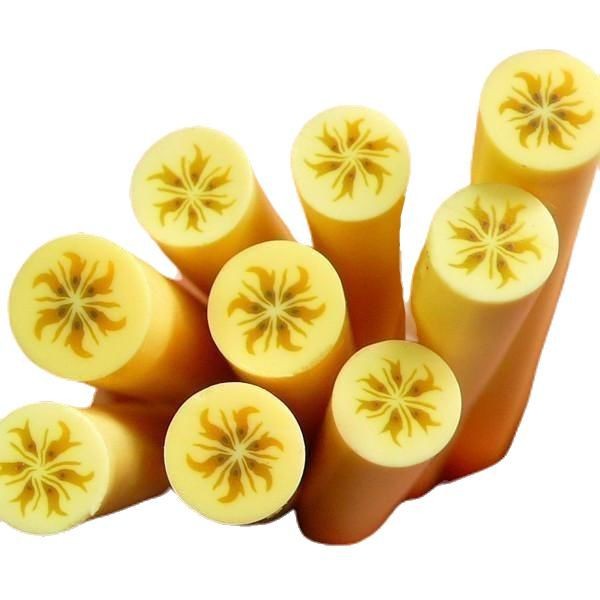 10pcs Jaune Banane Fruit pâte Polymère FIMO Tranches de Canne à Cannes Bâtons de Nail Art Manucure S - Photo n°1