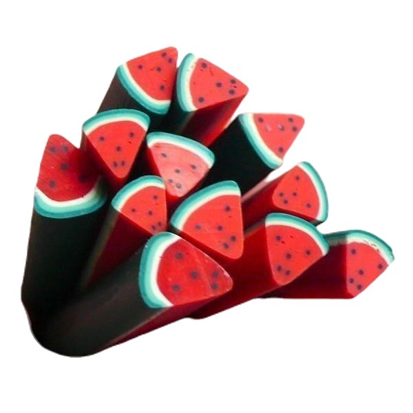 10pcs Vert Melon d'eau Rouge Argile de Polymère FIMO Tranches de Canne à Cannes Bâtons de Nail Art M - Photo n°1