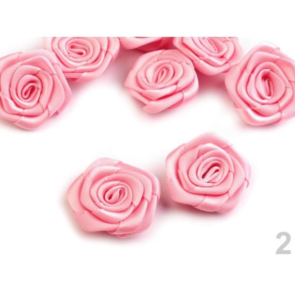 5pc 2 Moyenne de Satin Rose Rose 30-40mm, Coudre-sur Appliques de Fleurs, de Vêtements, de Chaussure - Photo n°1