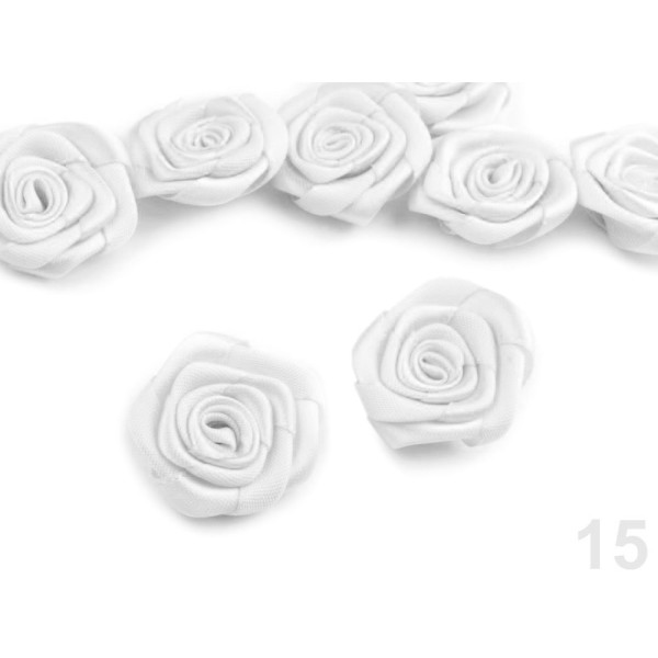 5pc 15 Lightgrey Satin Rose 30-40mm, Coudre-sur Appliques de Fleurs, de Vêtements, de Chaussures Déc - Photo n°1