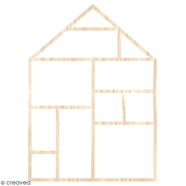 Cadre Maison en bois brut - 19,5 x 27 cm - Photo n°4