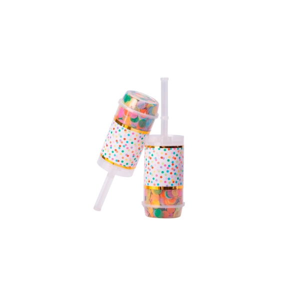 Confettis poppers multicolores x2 - Photo n°1