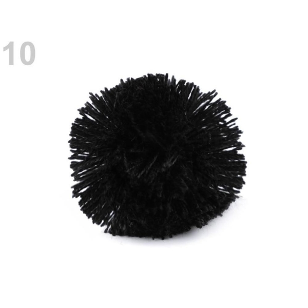 2pc (28) Noir de Pom Pom Ø5cm, de Chrysanthèmes, de Vêtements, de Chaussures Décor Et les Accessoire - Photo n°1