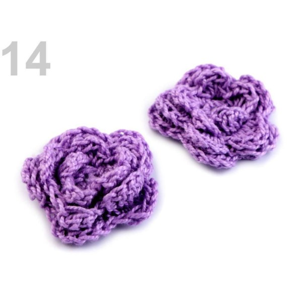 2pc 14 Dewberry Tourbillon de Fleurs au Crochet 30-40mm, d'Autres Fleurs À Coudre Ou à coller Sur, d - Photo n°1