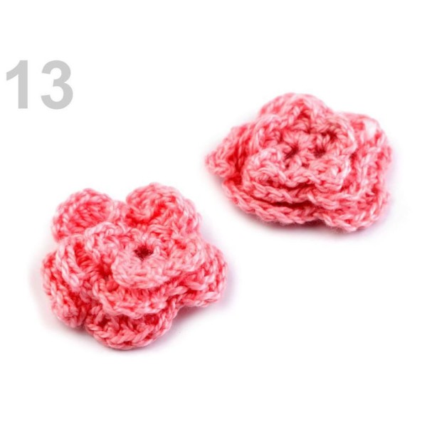2pc 13 Fusion de Corail Tourbillon de Fleurs au Crochet 30-40mm, d'Autres Fleurs À Coudre Ou à colle - Photo n°1