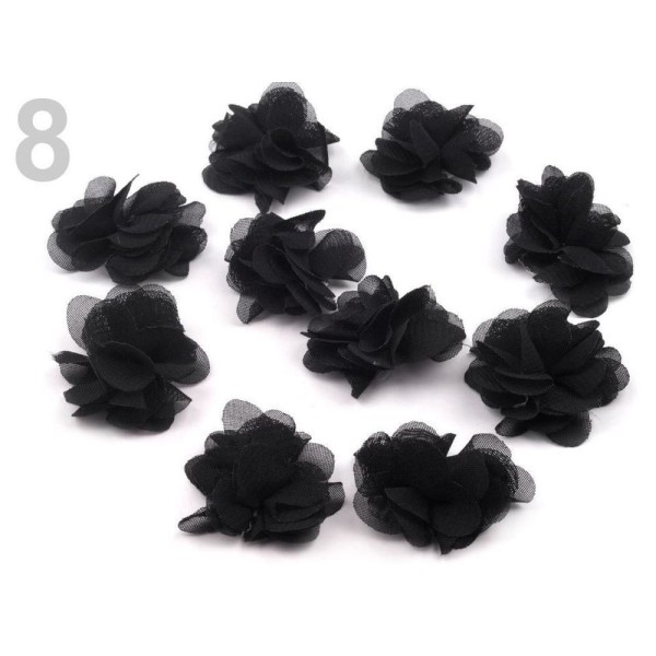 2pc 8 Noir Fleur Décorative Ø30mm À Coudre Ou à coller, d'Autres Fleurs Coudre, Vêtements, Chaussure - Photo n°1