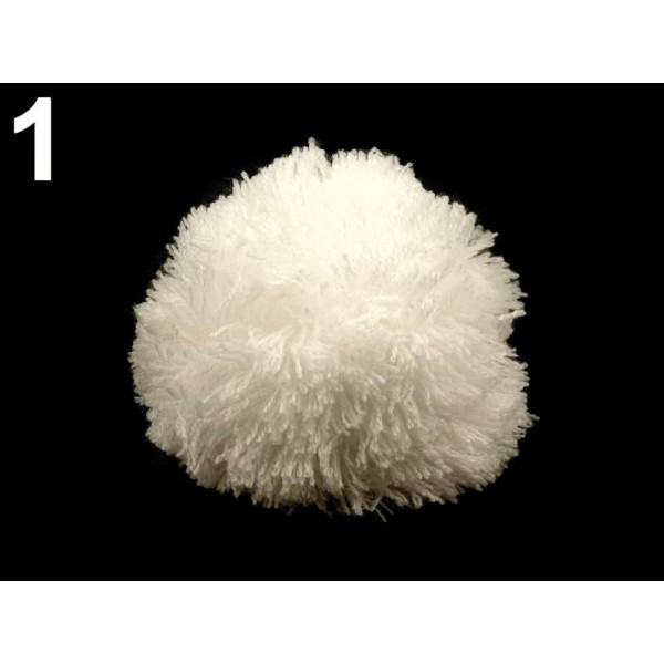 2pc Blanc Pom Pom Ø8.5cm, de Chrysanthèmes, de Vêtements, de Chaussures Décor Et les Accessoires, Me - Photo n°1