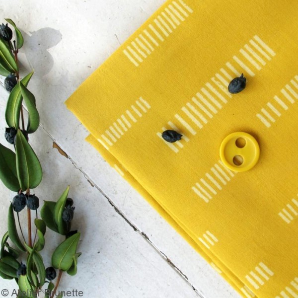 Tissu Atelier Brunette Impression - Dash Lime - Par 10 cm (sur mesure) - Photo n°3