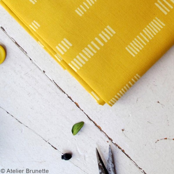 Tissu Atelier Brunette Impression - Dash Lime - Par 10 cm (sur mesure) - Photo n°4