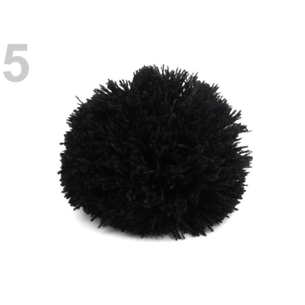2pc Noire Pom Pom Ø8.5cm, de Chrysanthèmes, de Vêtements, de Chaussures Décor Et les Accessoires, Me - Photo n°1