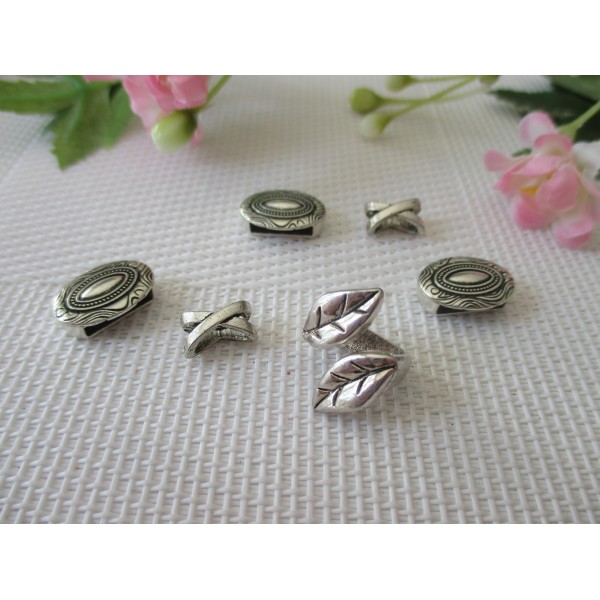 Perles passantes pour cordon plat 5 et 10 mm x 6 - Photo n°1