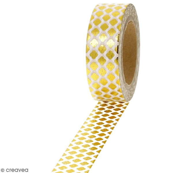 Masking tape Foil Losanges dorés - 1,5 cm x 10 m - Photo n°1