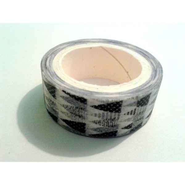 Rouleau de masking tape papier , à triangles gris - Photo n°1