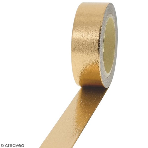 Masking tape Foil Jaune doré uni - 1,5 cm x 10 m - Photo n°1