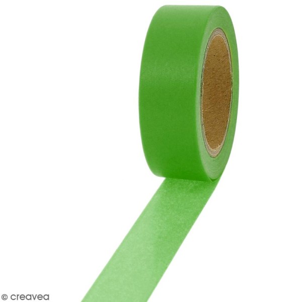 Masking tape Vert uni - 1,5 cm x 10 m - Photo n°1